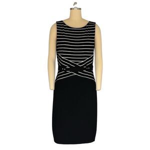 White House Black Market Women's Striped Sleeveless Dress Size 12